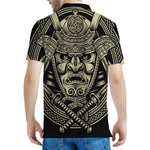 Samurai Warrior Mask Print Men's Polo Shirt