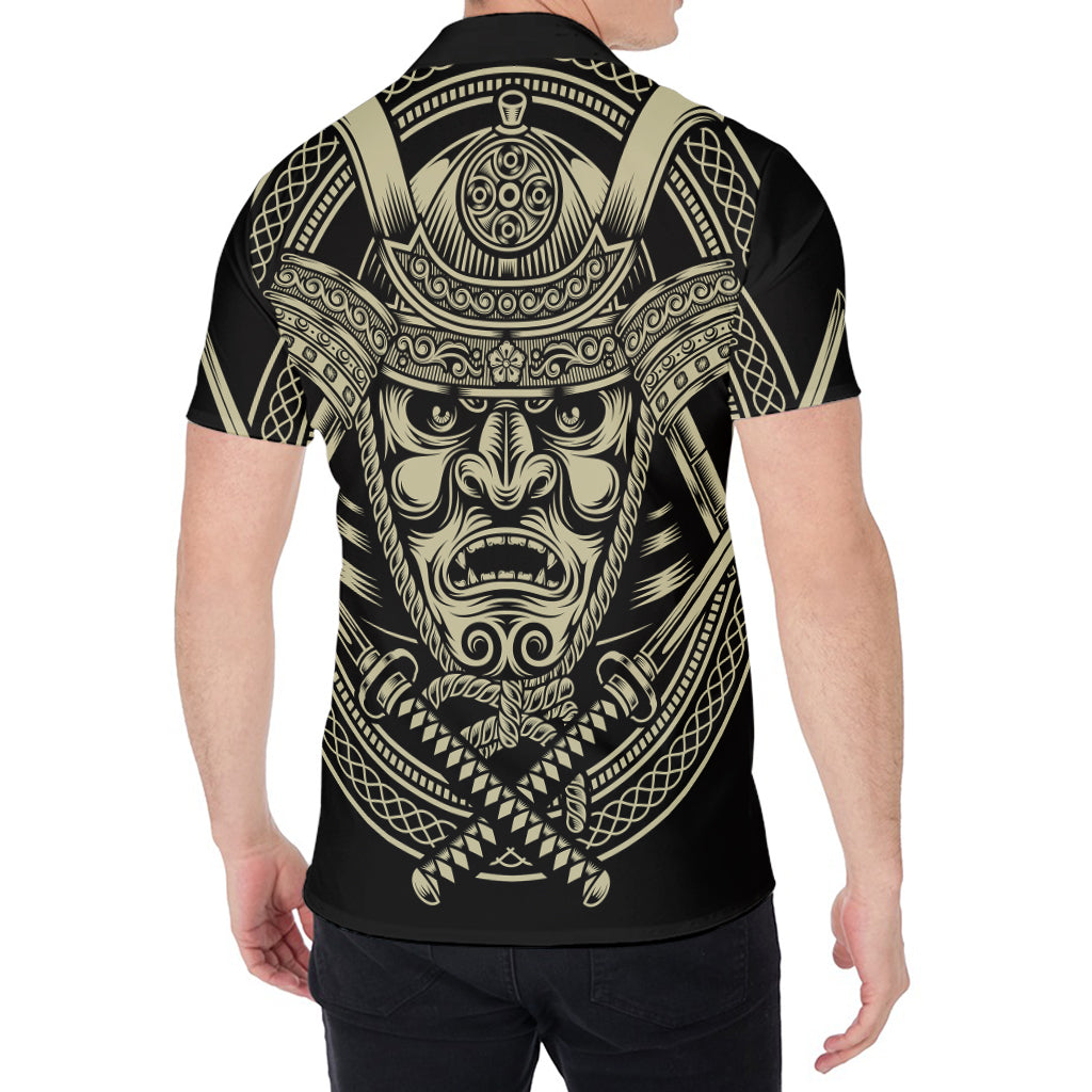 Samurai Warrior Mask Print Men's Shirt