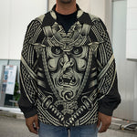 Samurai Warrior Mask Print Men's Shirt Jacket