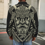 Samurai Warrior Mask Print Men's Shirt Jacket