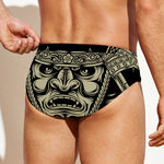 Samurai Warrior Mask Print Men's Swim Briefs