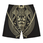 Samurai Warrior Mask Print Men's Swim Trunks