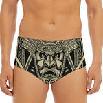 Samurai Warrior Mask Print Men's Triangle Swim Briefs