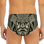 Samurai Warrior Mask Print Men's Triangle Swim Briefs