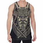 Samurai Warrior Mask Print Men's Velvet Tank Top