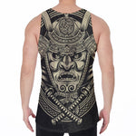 Samurai Warrior Mask Print Men's Velvet Tank Top