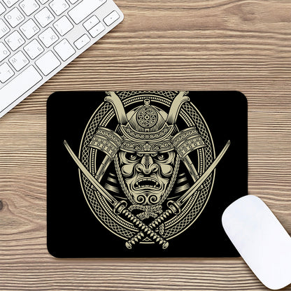 Samurai Warrior Mask Print Mouse Pad