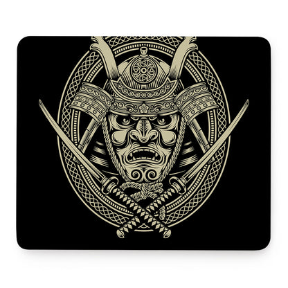 Samurai Warrior Mask Print Mouse Pad