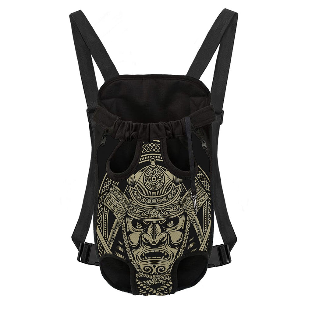 Samurai Warrior Mask Print Pet Carrier Backpack