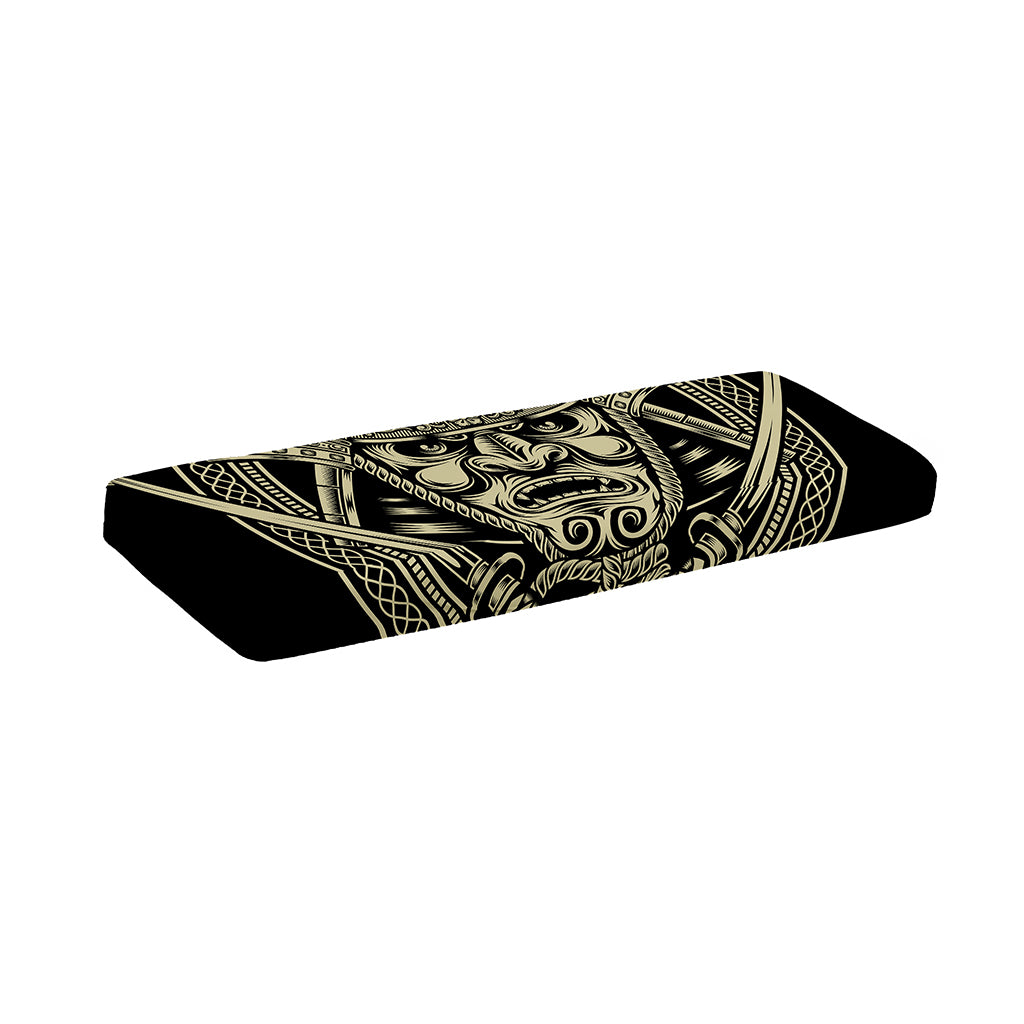 Samurai Warrior Mask Print Piano Keyboard Cover