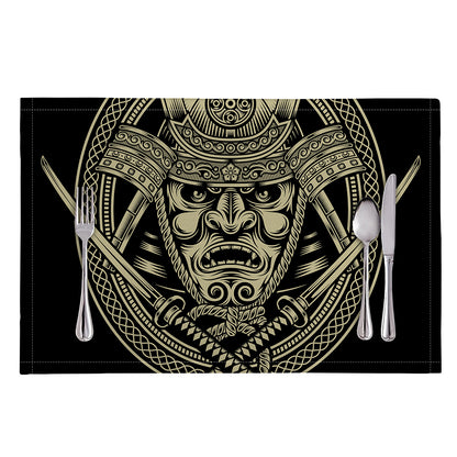 Samurai Warrior Mask Print Placemat