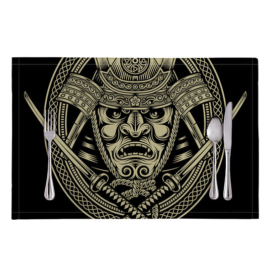Samurai Warrior Mask Print Placemat
