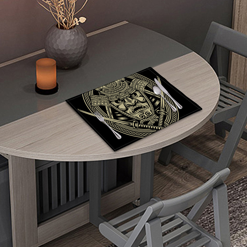 Samurai Warrior Mask Print Placemat