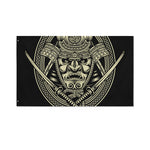 Samurai Warrior Mask Print Polyester Flag