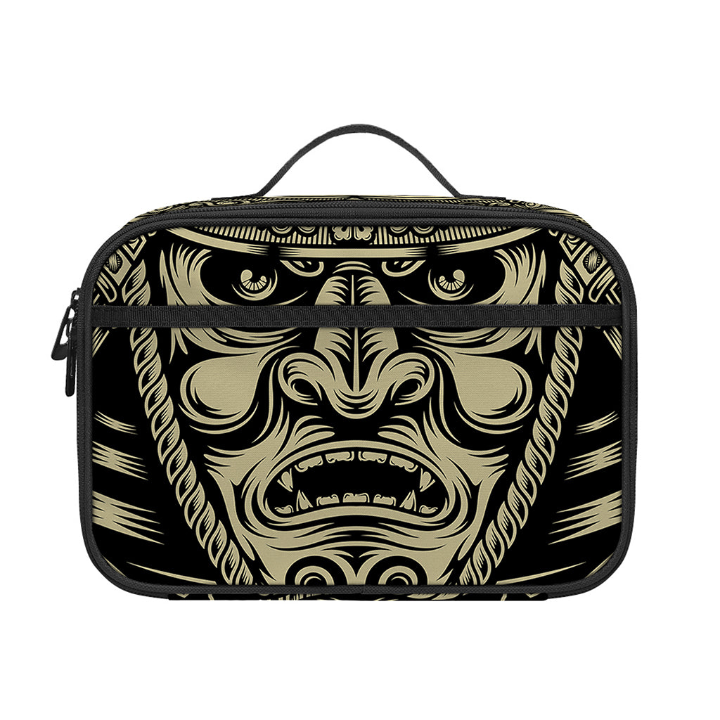 Samurai Warrior Mask Print Portable Lunch Bag