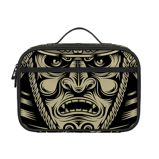 Samurai Warrior Mask Print Portable Lunch Bag