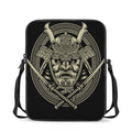 Samurai Warrior Mask Print Rectangular Crossbody Bag