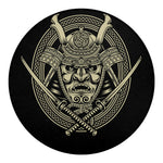 Samurai Warrior Mask Print Round Blanket