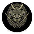 Samurai Warrior Mask Print Round Floor Mat