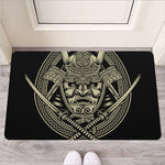 Samurai Warrior Mask Print Rubber Doormat