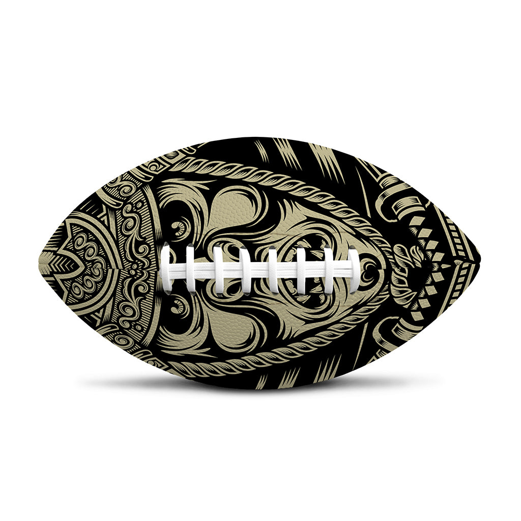 Samurai Warrior Mask Print Rugby Ball