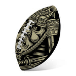 Samurai Warrior Mask Print Rugby Ball