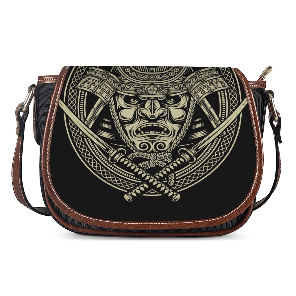 Samurai Warrior Mask Print Saddle Bag