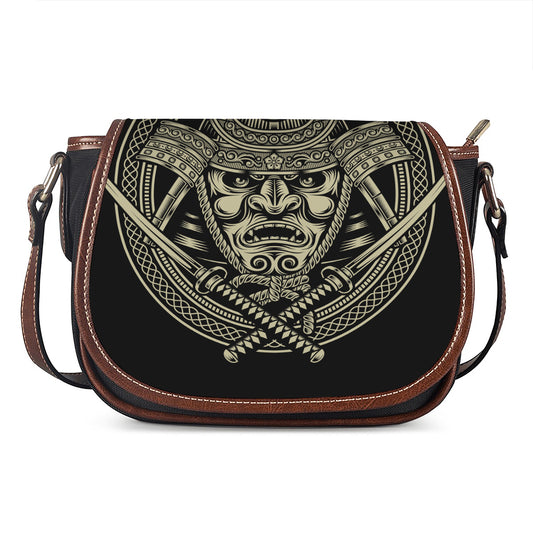 Samurai Warrior Mask Print Saddle Bag