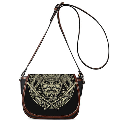 Samurai Warrior Mask Print Saddle Bag