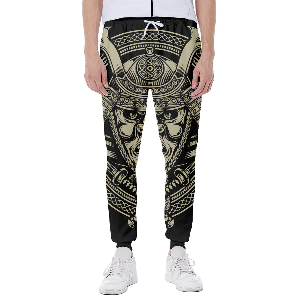 Samurai Warrior Mask Print Scuba Joggers