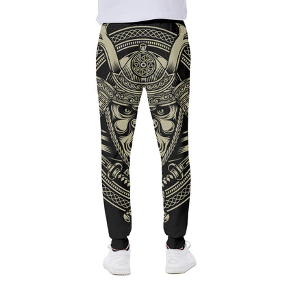Samurai Warrior Mask Print Scuba Joggers