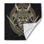 Samurai Warrior Mask Print Silk Bandana