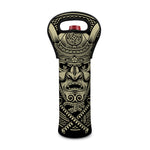 Samurai Warrior Mask Print Single Neoprene Wine Tote