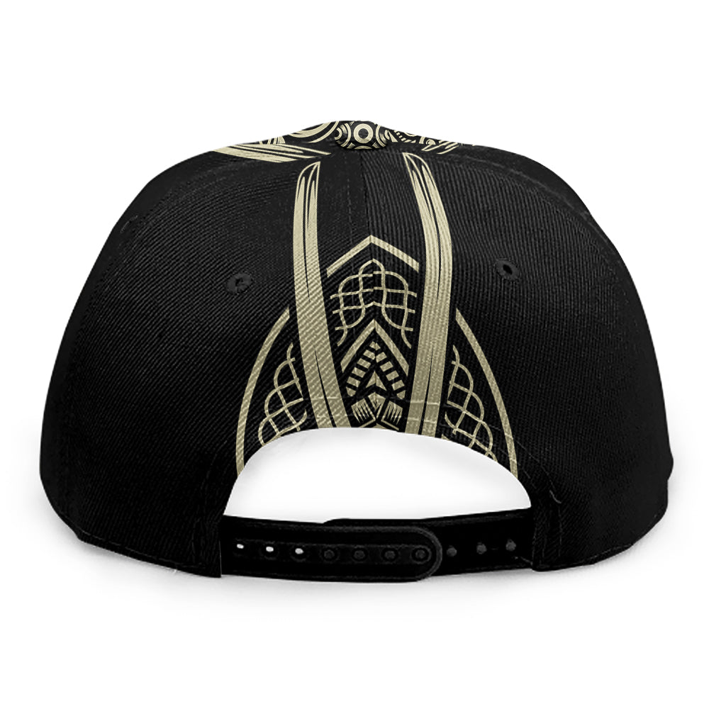 Samurai Warrior Mask Print Snapback Cap