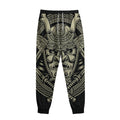 Samurai Warrior Mask Print Sweatpants