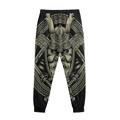 Samurai Warrior Mask Print Sweatpants