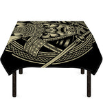 Samurai Warrior Mask Print Tablecloth