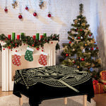 Samurai Warrior Mask Print Tablecloth