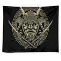 Samurai Warrior Mask Print Tapestry