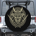 Samurai Warrior Mask Print Tire Cover