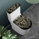 Samurai Warrior Mask Print Toilet Lid And Tank Cover Set