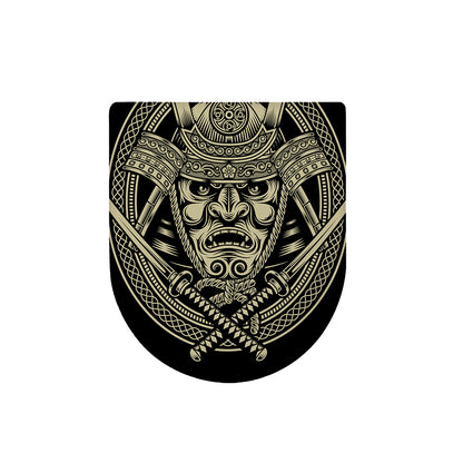 Samurai Warrior Mask Print Toilet Lid Cover