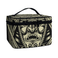 Samurai Warrior Mask Print Travel Makeup Bag