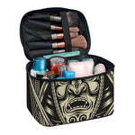 Samurai Warrior Mask Print Travel Makeup Bag