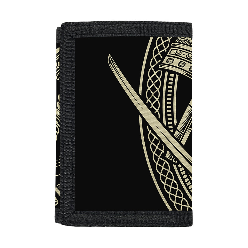 Samurai Warrior Mask Print Trifold Wallet