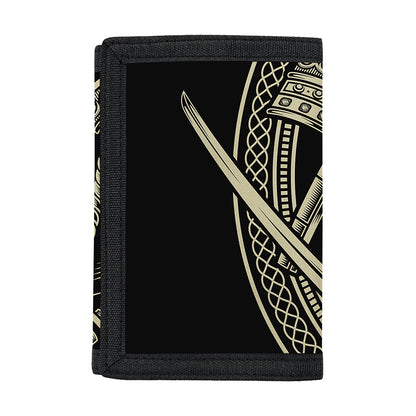 Samurai Warrior Mask Print Trifold Wallet