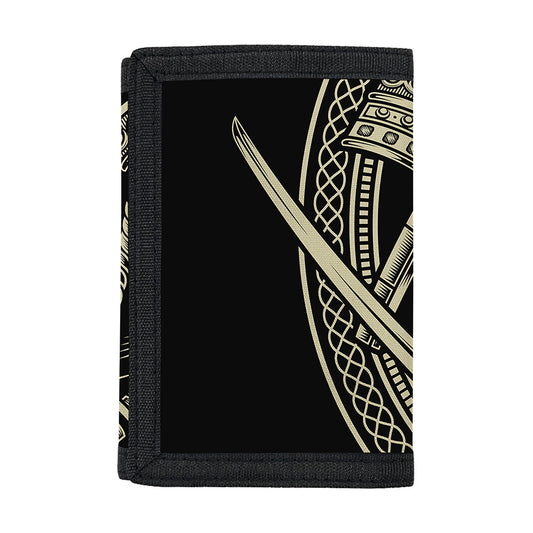 Samurai Warrior Mask Print Trifold Wallet