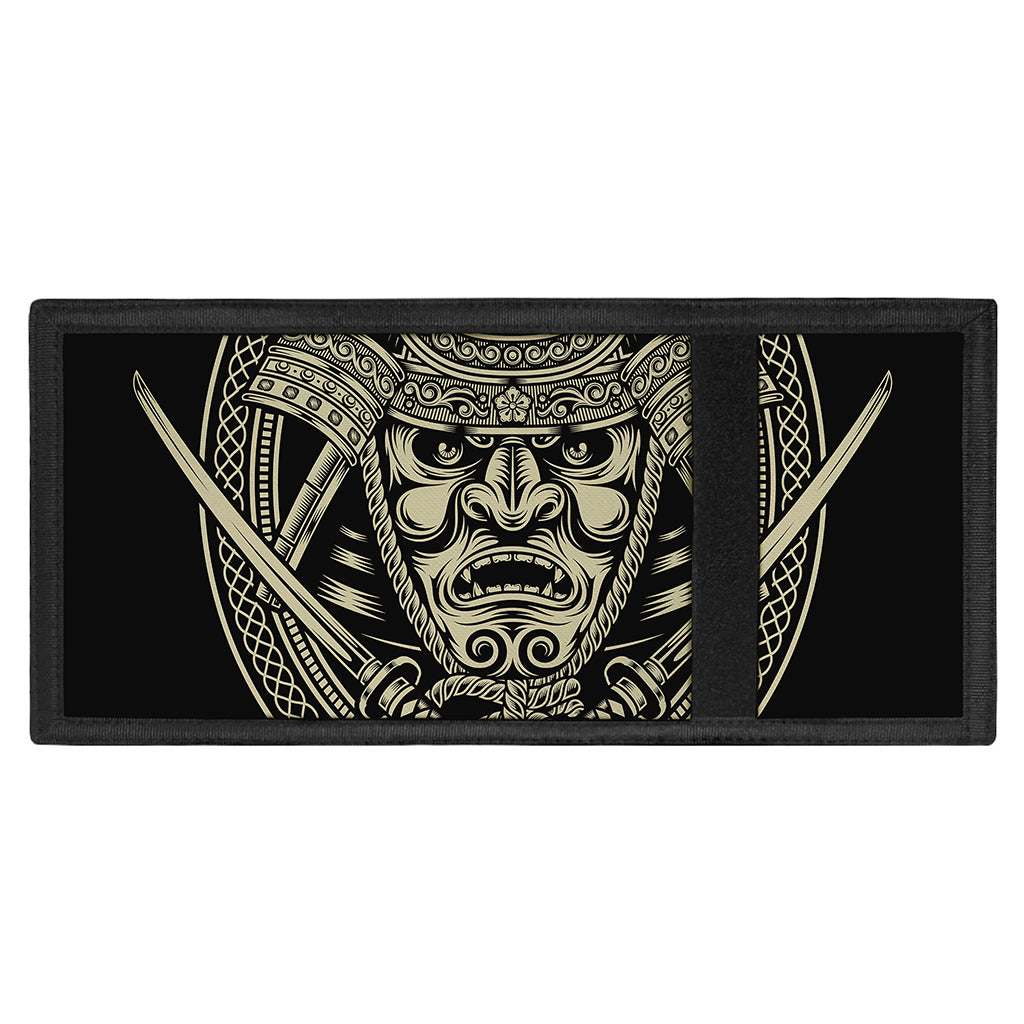 Samurai Warrior Mask Print Trifold Wallet