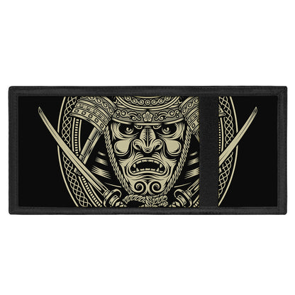 Samurai Warrior Mask Print Trifold Wallet