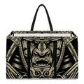 Samurai Warrior Mask Print Utility Tote Bag